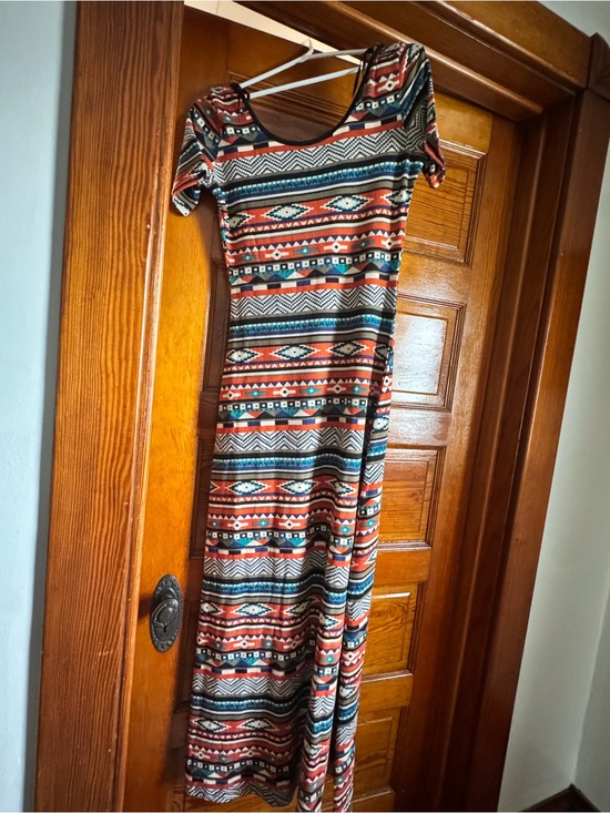 swoon Dresses & Skirts - Swoon Boutique Aztec Stripe Maxi Dress in Rust, Teal, Cream